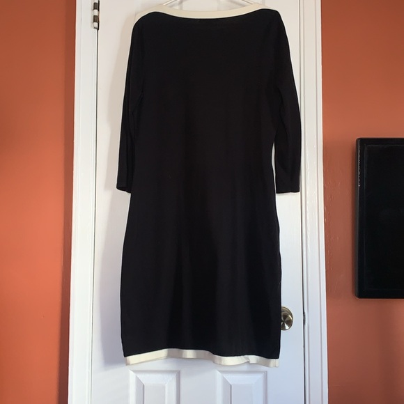 Chaps Black and White Knit Dress - Picture 2 of 2